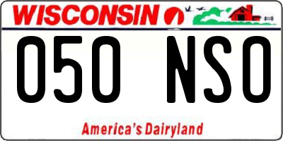 WI license plate 050NSO
