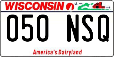 WI license plate 050NSQ