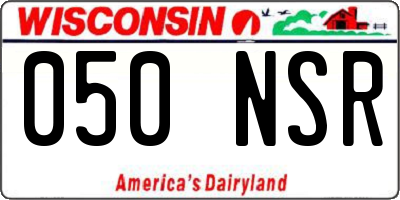 WI license plate 050NSR
