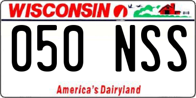 WI license plate 050NSS