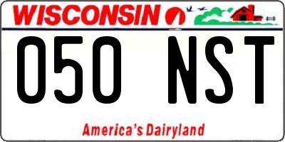 WI license plate 050NST