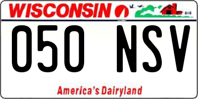 WI license plate 050NSV