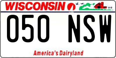 WI license plate 050NSW