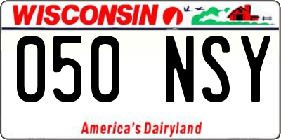 WI license plate 050NSY