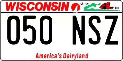 WI license plate 050NSZ