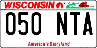 WI license plate 050NTA