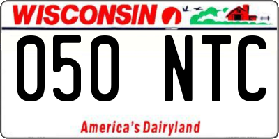 WI license plate 050NTC