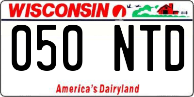 WI license plate 050NTD