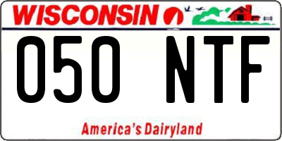 WI license plate 050NTF