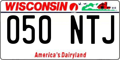 WI license plate 050NTJ