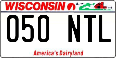 WI license plate 050NTL