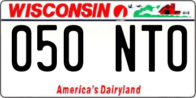 WI license plate 050NTO