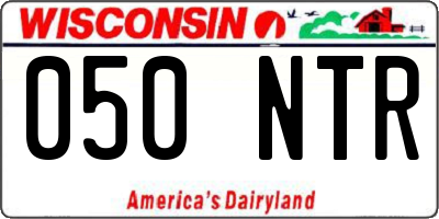 WI license plate 050NTR