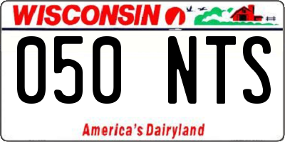 WI license plate 050NTS