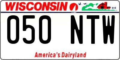 WI license plate 050NTW
