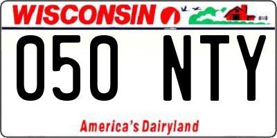 WI license plate 050NTY