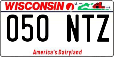 WI license plate 050NTZ