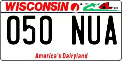 WI license plate 050NUA