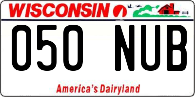 WI license plate 050NUB