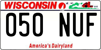 WI license plate 050NUF