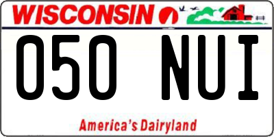WI license plate 050NUI