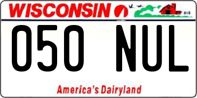 WI license plate 050NUL
