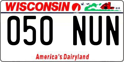 WI license plate 050NUN