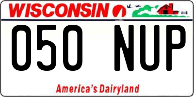 WI license plate 050NUP