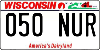 WI license plate 050NUR