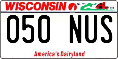 WI license plate 050NUS