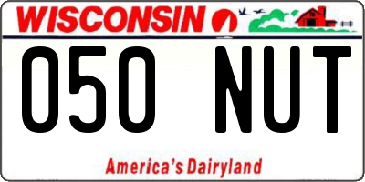 WI license plate 050NUT