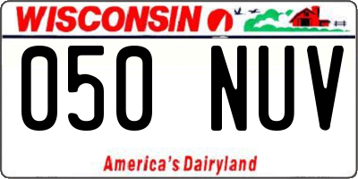 WI license plate 050NUV