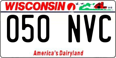WI license plate 050NVC