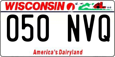 WI license plate 050NVQ