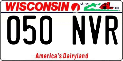 WI license plate 050NVR