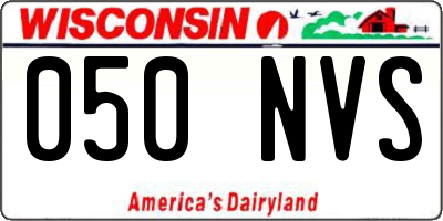 WI license plate 050NVS