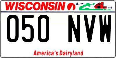 WI license plate 050NVW