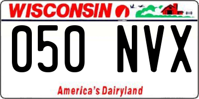 WI license plate 050NVX