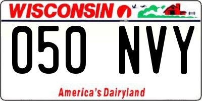 WI license plate 050NVY