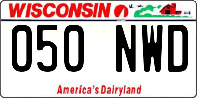 WI license plate 050NWD