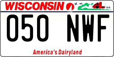 WI license plate 050NWF