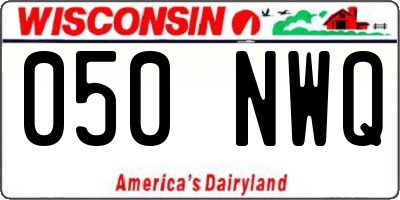 WI license plate 050NWQ