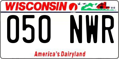 WI license plate 050NWR