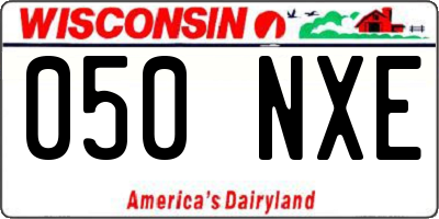 WI license plate 050NXE