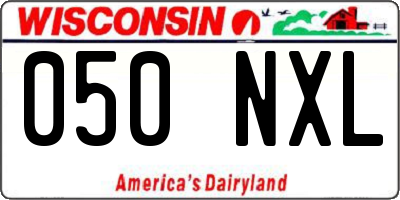 WI license plate 050NXL