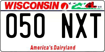WI license plate 050NXT