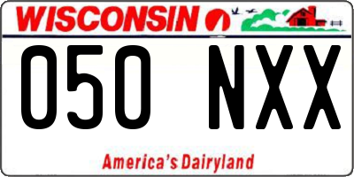 WI license plate 050NXX