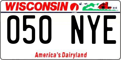 WI license plate 050NYE
