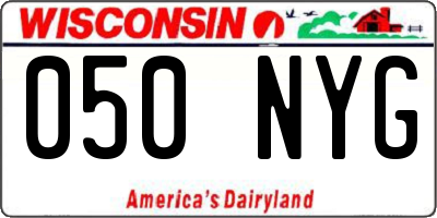 WI license plate 050NYG