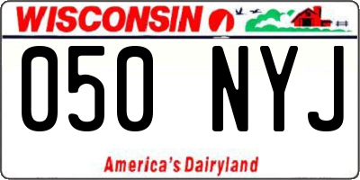 WI license plate 050NYJ